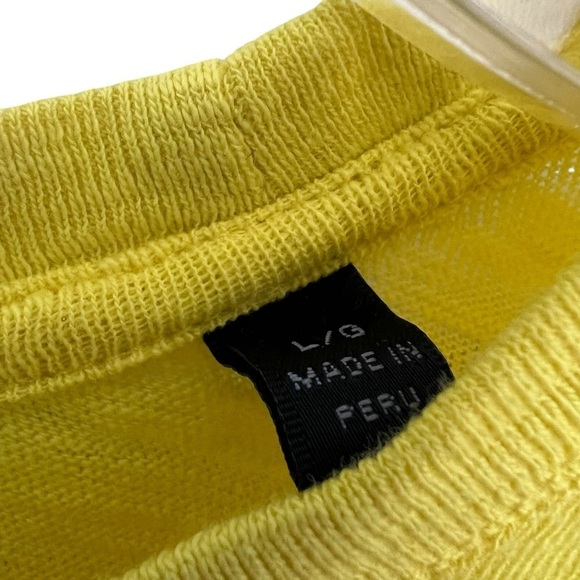 ATM Womens Short Sleeve Crewneck Tee Shirt Bright Yellow Large Cotton - Picture 4 of 6